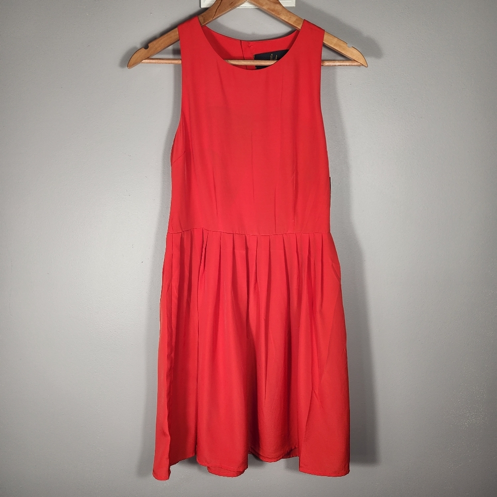 NWT Urban Outfitters JACK BB Dakota Scarlett RED DRESS Sz S Drapey Keyhole Back - Picture 3 of 10